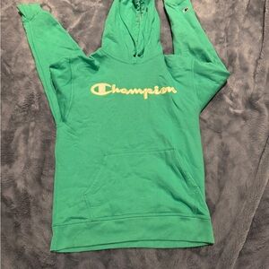 Champion Green Hoodie with Yellow Logo